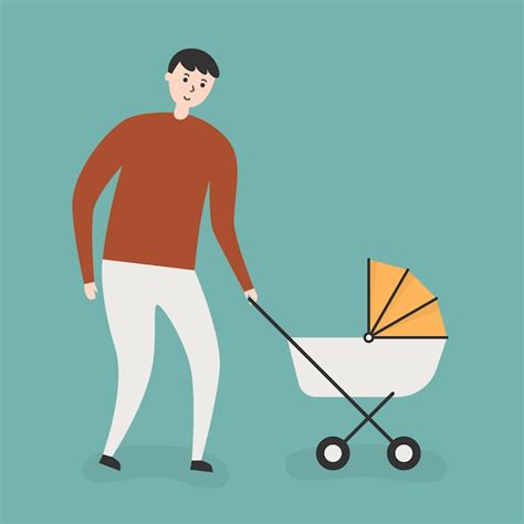 Vater mit Kinderwagen | Kostenlose Vektor