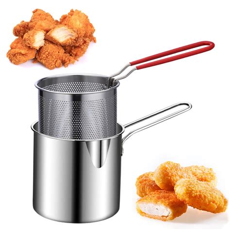 Mini Deep Fryer Pot Stainless Steel USA Style Oil-saving Small Fryer ...