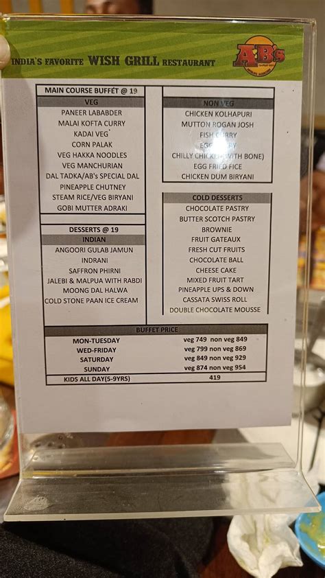 Menu at AB's - Absolute Barbecues Marathahalli, Bangalore, Bengaluru ...