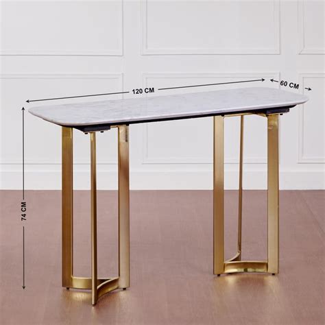 Buy Vogue Ariana Marble Top Console Table - White and Gold from Home ...