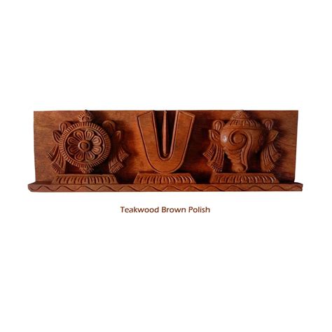 Buy Handmade Jackfruit Wood Thiruman: Shanku Chakra Naamam Wall Decor ...