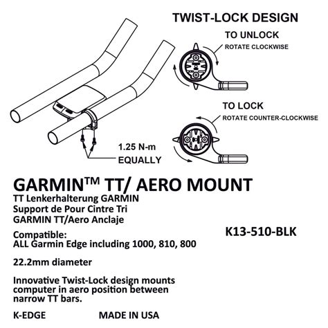 K-Edge Computer TT Mount for Garmin 1/4 Turn Type Computers | Cycling ...