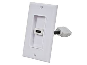 Monoprice 107330 2-Piece Wall Plate with 4-Inch Built-in Flexible Hi ...