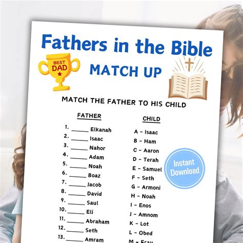 Fathers in the Bible Matching Game | Father's Day Bible Games ...