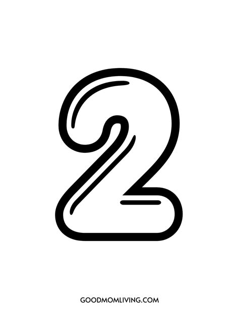Bubble Number 2 to Print and Color - Good Mom Living