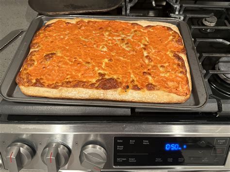 Grandma style vodka sauce pizza. I made the dough on Monday. The best ...