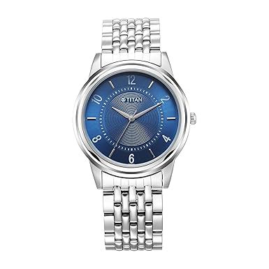 Titan Karishma Zing Quartz Analog Blue Dial Silver Stainless Steel ...