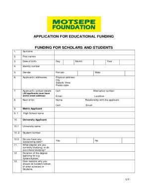 2019-2026 Form Motsepe Foundation Application for Educational Funding ...