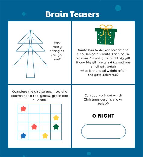 Christmas Brain Teasers Activities - 15 Free PDF Printables | Printablee