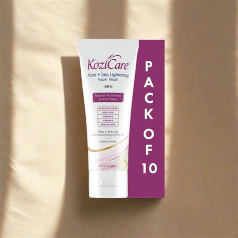 Kozicare Acne + Skin Lightening Face Wash 2 in 1 Enriched with Kojic A