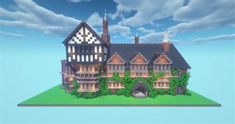 minecraft tudor house blueprints