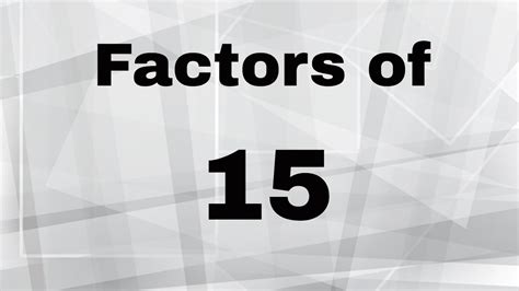 Factors of 15 - YouTube