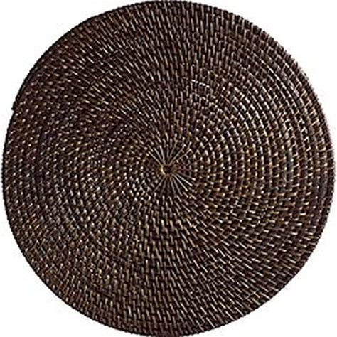Dark Brown Round Rattan Placemat - Handwoven Table Decor