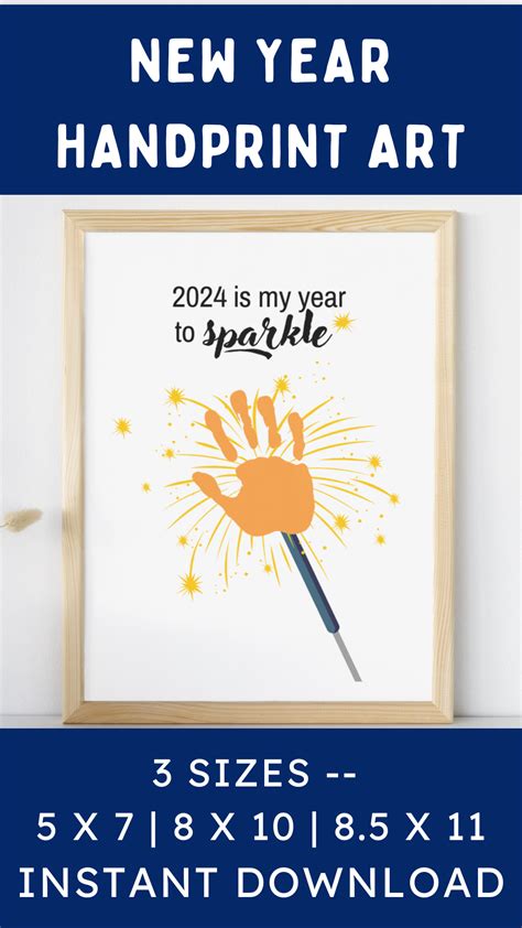 2024 New Year Sparkler Handprint Craft Printable DIY - Etsy | New year ...