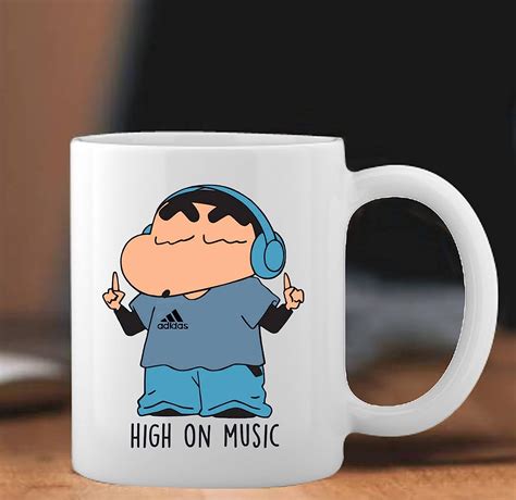 Buy ZORI -Shinchan High On Music - Printed Glossy Ceramic Coffee Mug ...