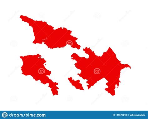 Caucasus Countries Maps - Georgia, Azerbaijan, and Armenia Stock Vector - Illustration of ...