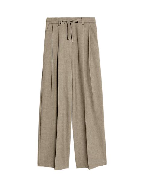 Buy Pleat Front Drawstring Wide Leg Trousers at Marks & Spencer