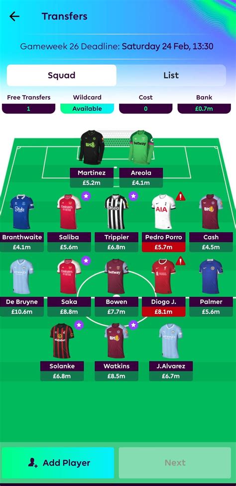 Thoughts on my next move? Wildcard available : r/fantasypremierleague