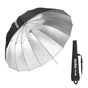 Godox UB-85S 33.5in/85cm Parabolic Reflective Umbrella, Black Silver ...