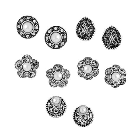 Yellow Chimes Earrings for Women and Girls Traditional Silver Oxidised ...