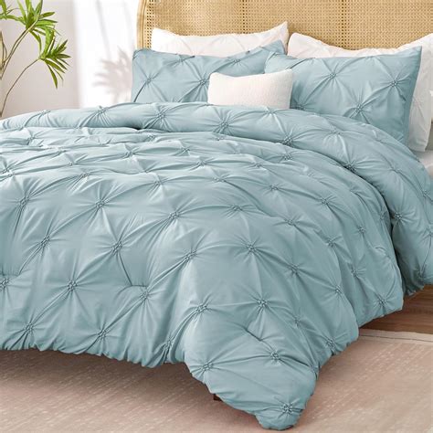 Amazon.com: BEDELITE Light Blue Queen Comforter Set - 3 Pieces Boho ...