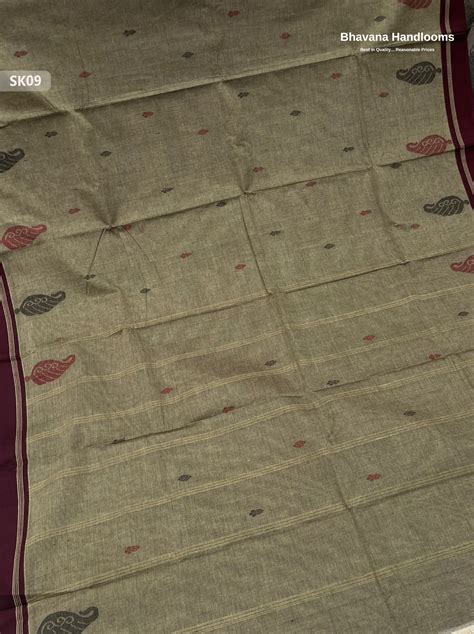 Premium Khadi Cotton Saree in Grayish Brown | Handwoven Elegance – Bha ...