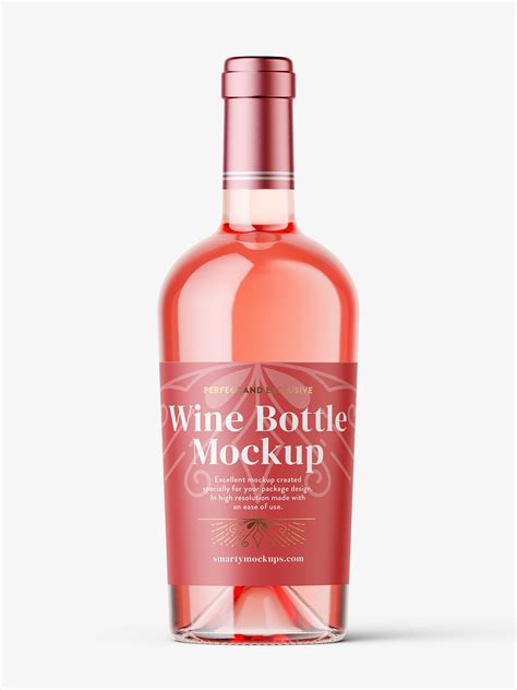 Rose Wine Bottle Mockup at Dina Mcalpin blog