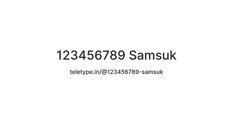 123456789 Samsuk — Teletype