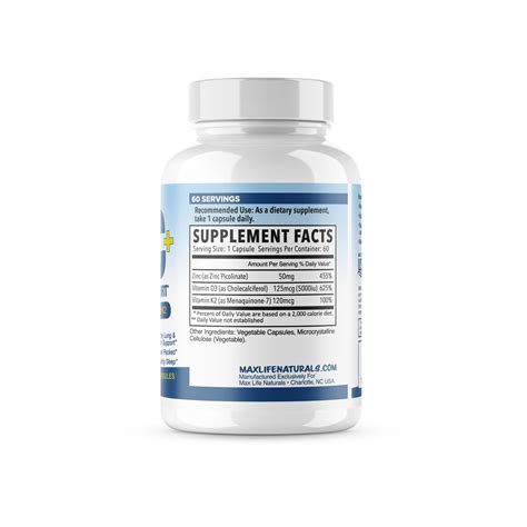ZINC + Immune Health Support - Enhanced with Vitamin D3 and K2 – MaxLife Naturals