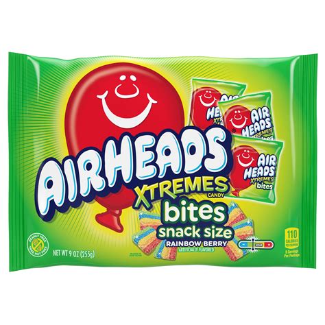 Airheads Xtremes Sweetly Sour Candy Bites, Snack Size, Rainbow Berry, 9 ...
