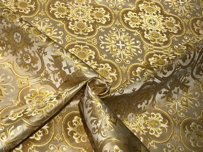 Brocade fabric VESTMENT 58" wide available in 2 colors cream x gold an ...