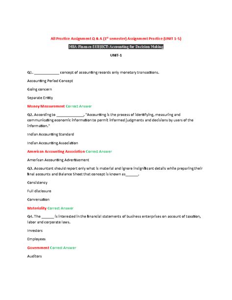 752117215 All Practice MCQs for Accounting Decision Making Unit 1 - Studocu