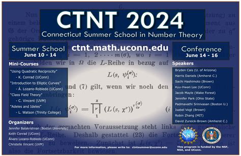 About CTNT 2024 | Connecticut Summer School in Number Theory