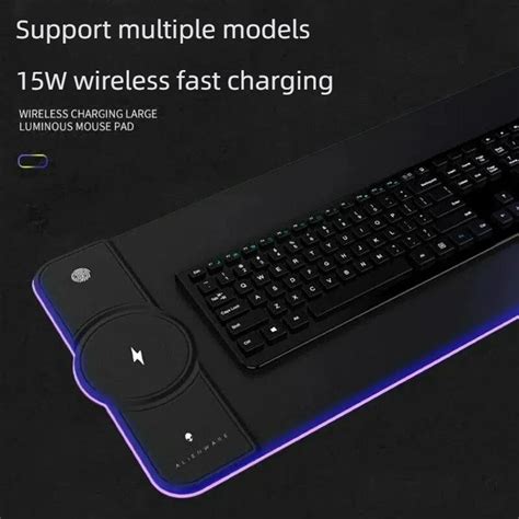 Alienware Super Gaming Wireless Charging Desktop Pad RGB Luminous Mouse Pad Office Game Mouse ...