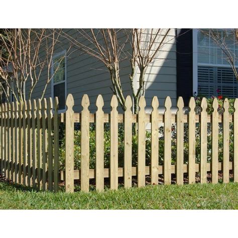 Severe Weather 3.5-ft x 8-ft Pressure Treated Pine Gothic Spaced Picket ...