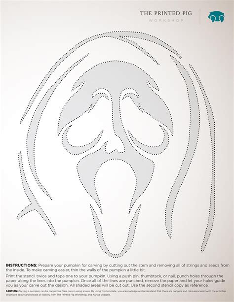 Printable Ghost Face Pumpkin Stencil | Printable Ghost