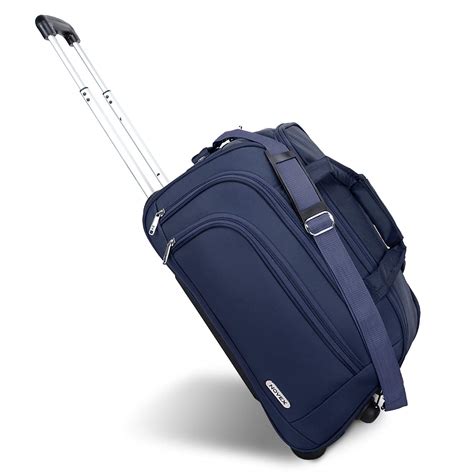 Buy NOVEX Solo Duffle Travel Trolley Bag with 2 Wheels | Blue, 20 ...