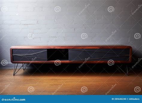 A Sleek, Low-profile Tv Stand with Hidden Wires Stock Photo - Image of ...