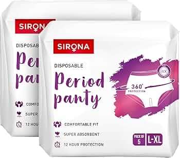 Sirona Disposable Period Panties for Women | L XL | 360 Sanitary ...