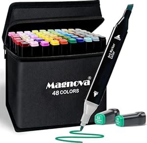 Magnova Dual Tip 48 Colours Art Markers Sketch Pen With Carrying Case ...