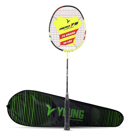 Buy Young Aero 75 Ultra Light (75g, Pro-Grade) Strung Badminton Racket ...