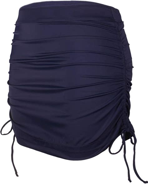 KEEPRONE Womens Plus Size Swim Skirt Adjustable Side-Tie Length Cover ...