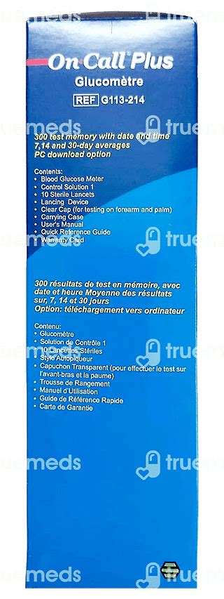 On Call Plus Glucometer Kit With 10 Free Strips From Acon Usa 1 - Uses ...