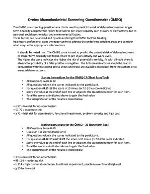 Fillable Online Orebro Musculoskeletal Screening Questionnaire (MSQ ...