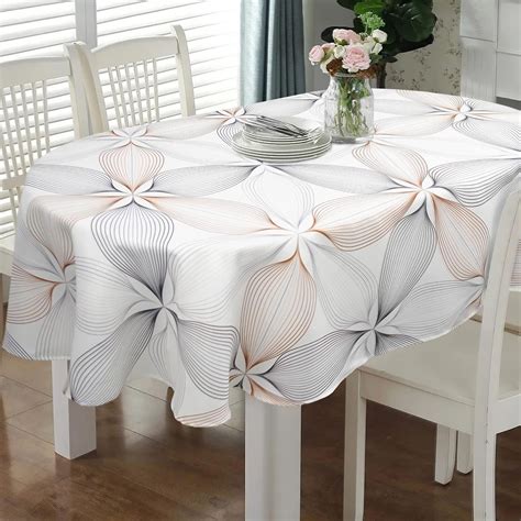 Oval Tablecloth 52 x 70 Inch, Washable Waterproof Polyester, Geometric ...