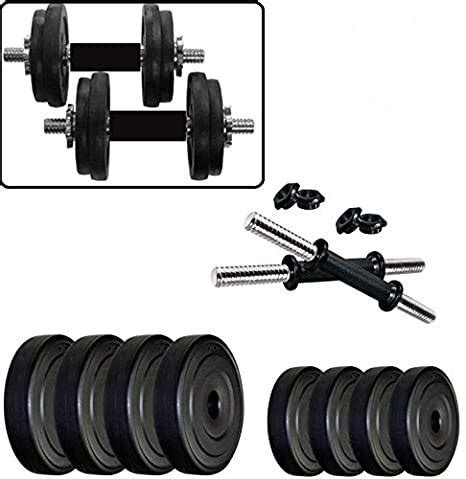 Buy StarX PVC Dumb Bell Plates with 2 Dumbbell Rods, 28 Kg - Set of 8 ...