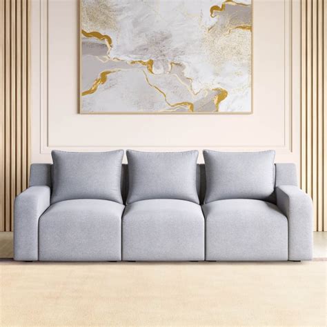 Buy Chrono Fabric 3-Seater Sofa - Grey from Home Centre at just INR 59990.0