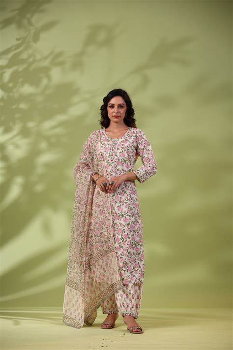 Phulwari Shirt Bottom Dupatta Set – Sunehari Dhaga