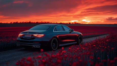 Mercedes S-Class Sunset Drive Live Wallpaper