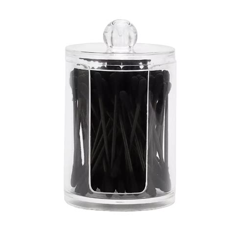 Lid-U-shaped Open Cup Acrylic Cotton Swab Jar for Bathroom Kitchen ...